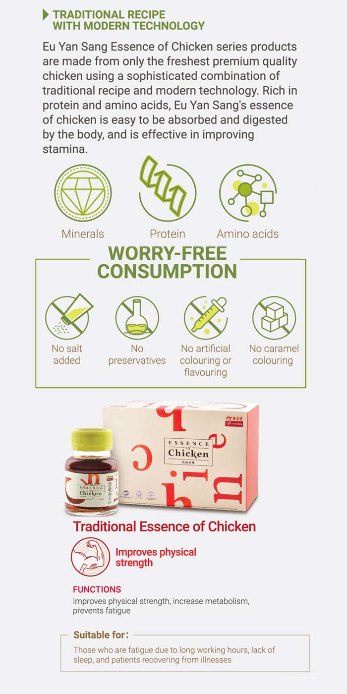 Traditional Essence Of Chicken (6 Bottles * 70gm) Eu Yan Sang Malaysia