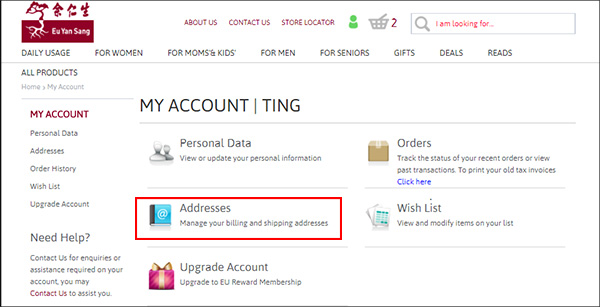 Updating Your Addresses Eys Malaysia