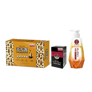 1 Box Hair Care Shou Wu Capsules + 1 Box EYS Walnut and Shou Wu Multigrain Drink + 1 Unit 50 Megumi Anti-Hair Fall Shampoo (Moist)