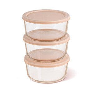 Round Glass Food Container Set (3 in 1)